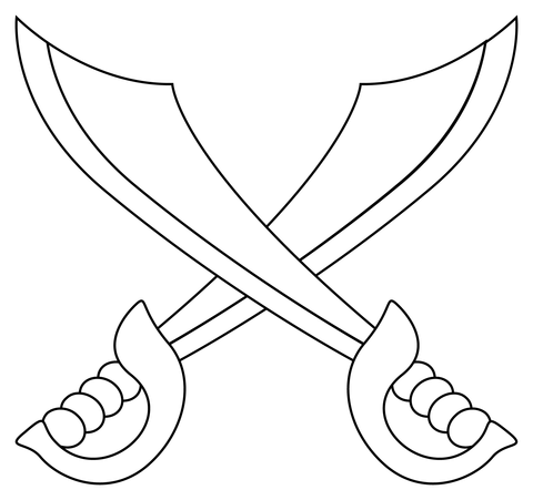 Crossed Swords Coloring Page